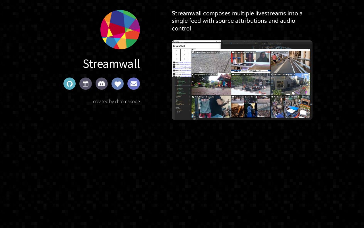 Stream Wal streamwall - open source multiple live stream viewer and management
